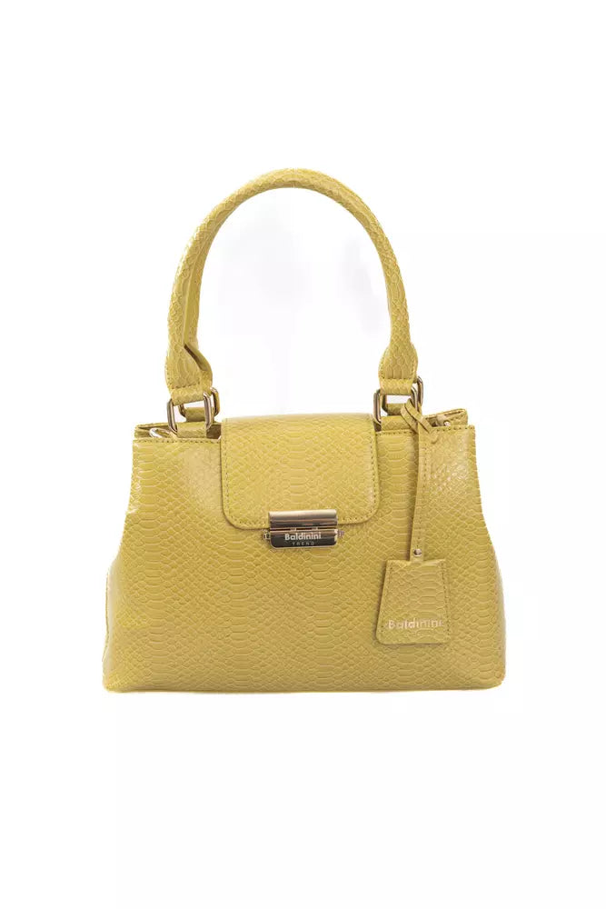 Sac à bandoulière élégant à double compartiment jaune Baldinini Trend