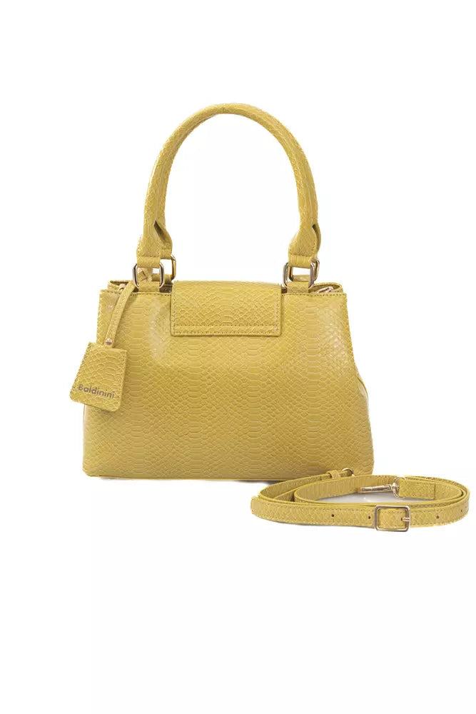 Sac à bandoulière élégant à double compartiment jaune Baldinini Trend