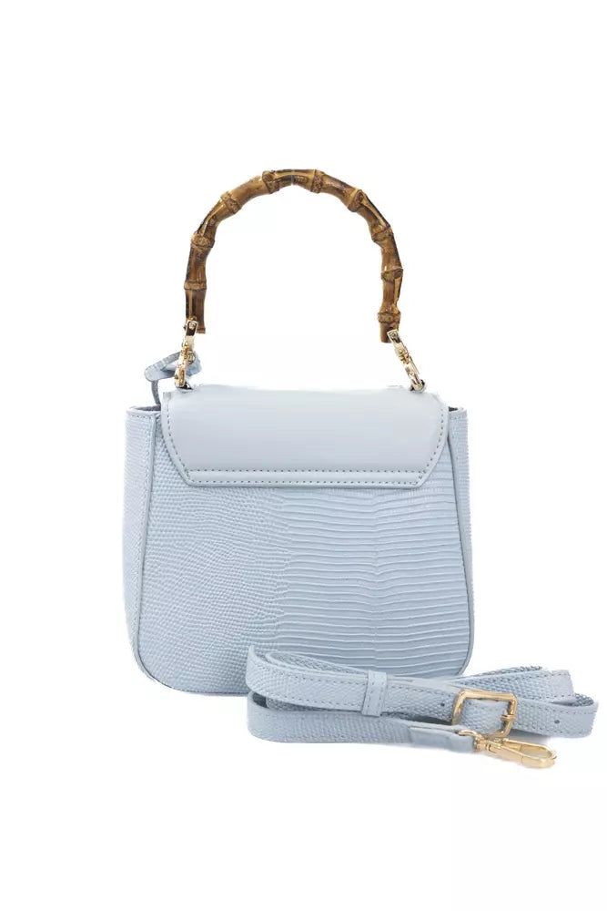 Bolso de hombro elegante Baldinini Trend en azul claro con detalles dorados