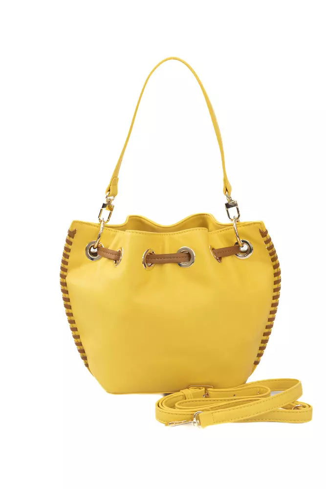 Bolso de hombro amarillo con detalles dorados de Baldinini Trend