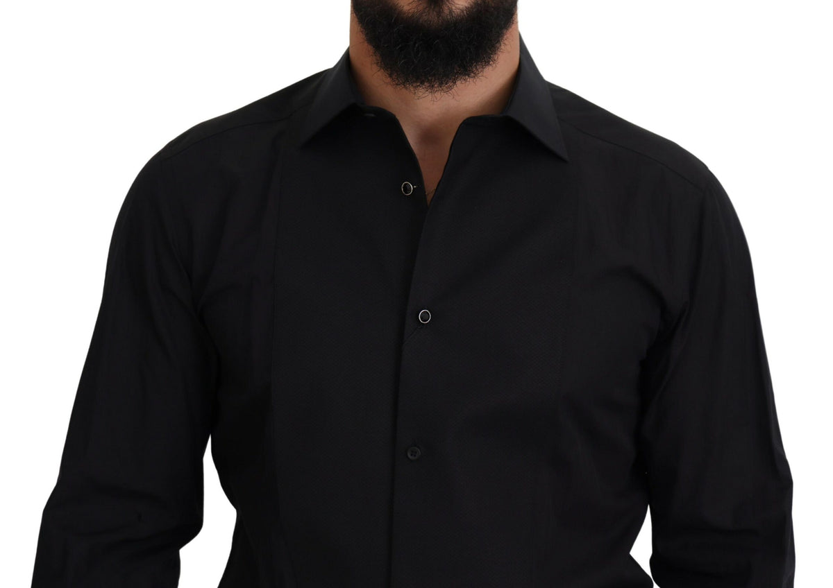 Chemise noire élégante à manches longues de Dolce &amp; Gabbana