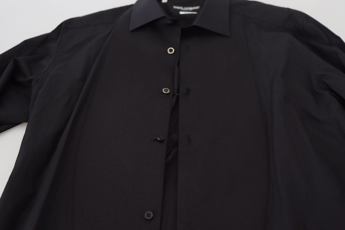 Chemise noire élégante à manches longues de Dolce &amp; Gabbana