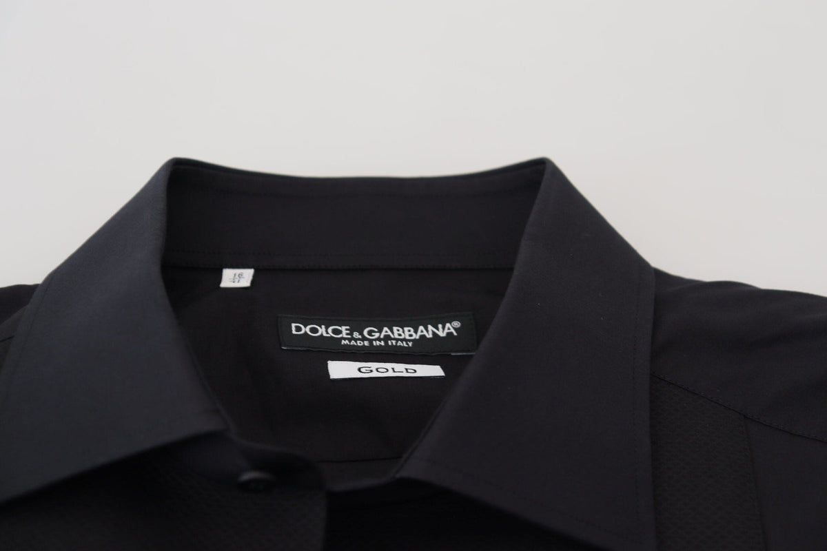 Chemise noire élégante à manches longues de Dolce &amp; Gabbana