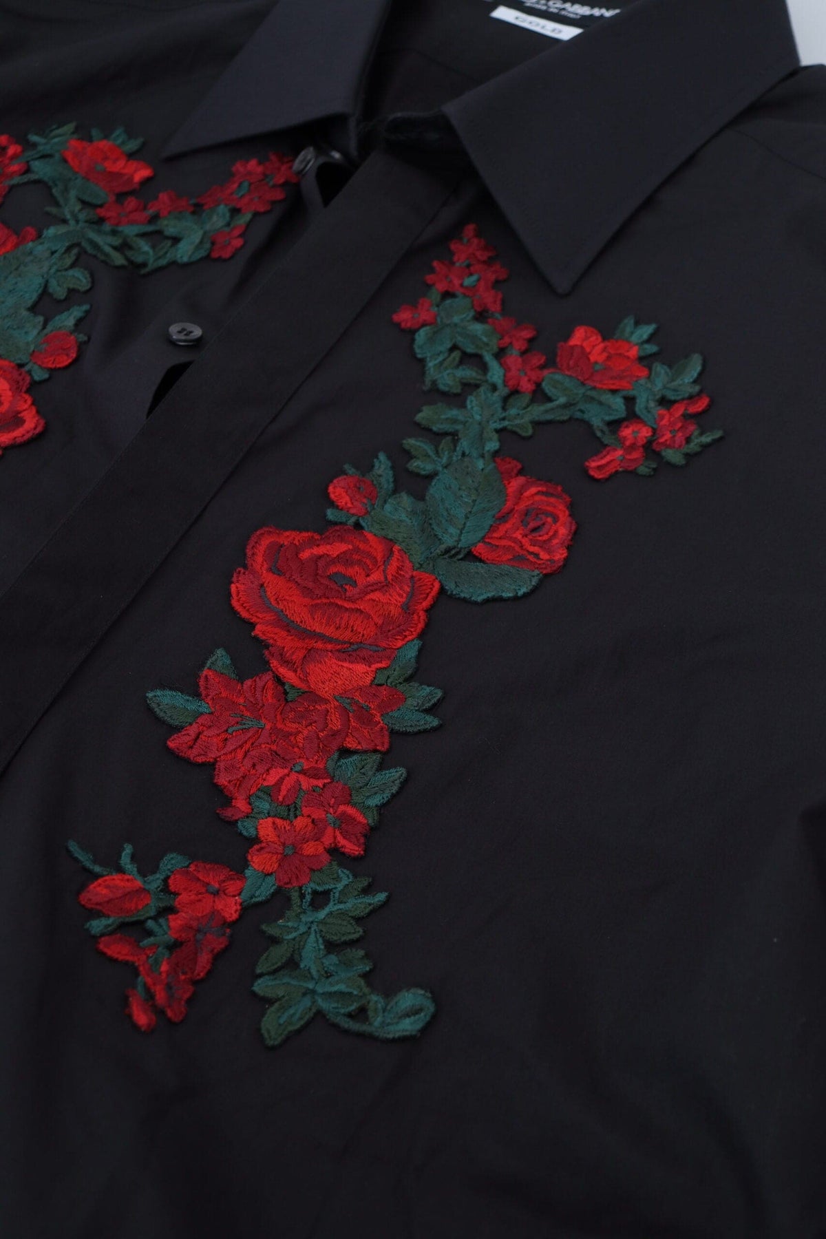 Chemise élégante en coton brodée de fleurs Dolce &amp; Gabbana