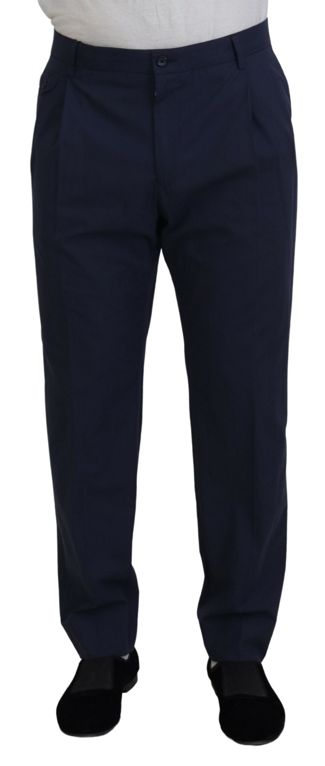 Pantalones de vestir chinos elegantes en azul oscuro de Dolce &amp; Gabbana