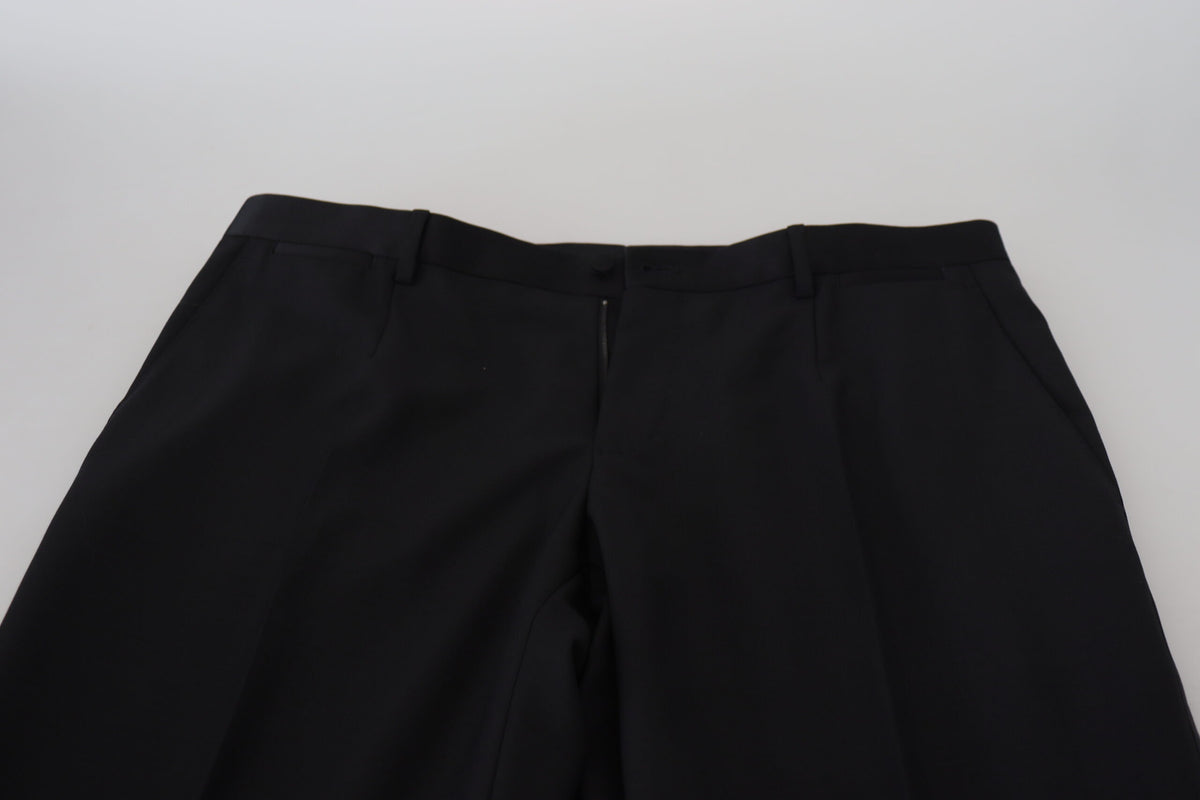 Pantalones de vestir elegantes negros de mezcla de lana virgen de Dolce &amp; Gabbana