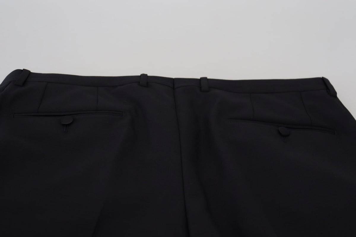 Pantalones de vestir elegantes negros de mezcla de lana virgen de Dolce &amp; Gabbana