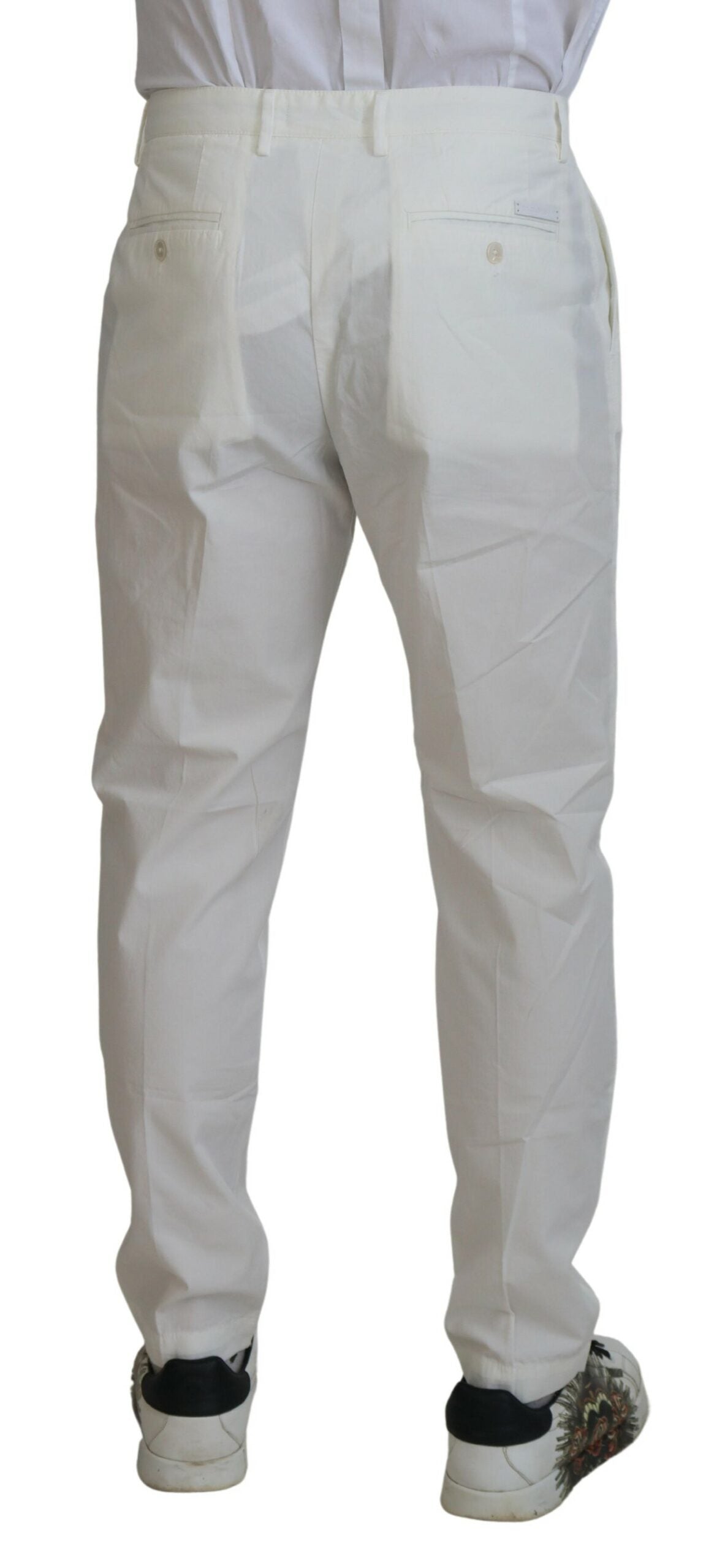 Pantalon chino élégant en coton blanc Dolce &amp; Gabbana