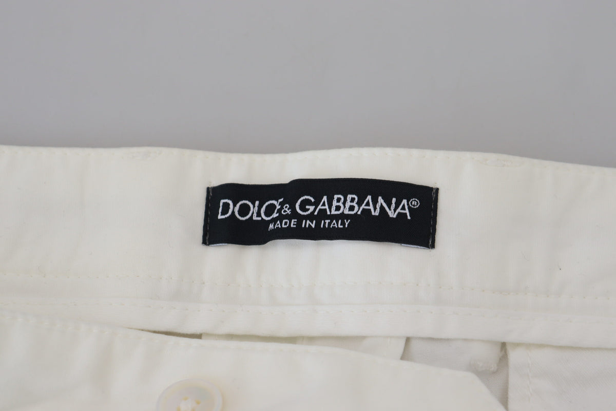 Pantalon chino élégant en coton blanc Dolce &amp; Gabbana