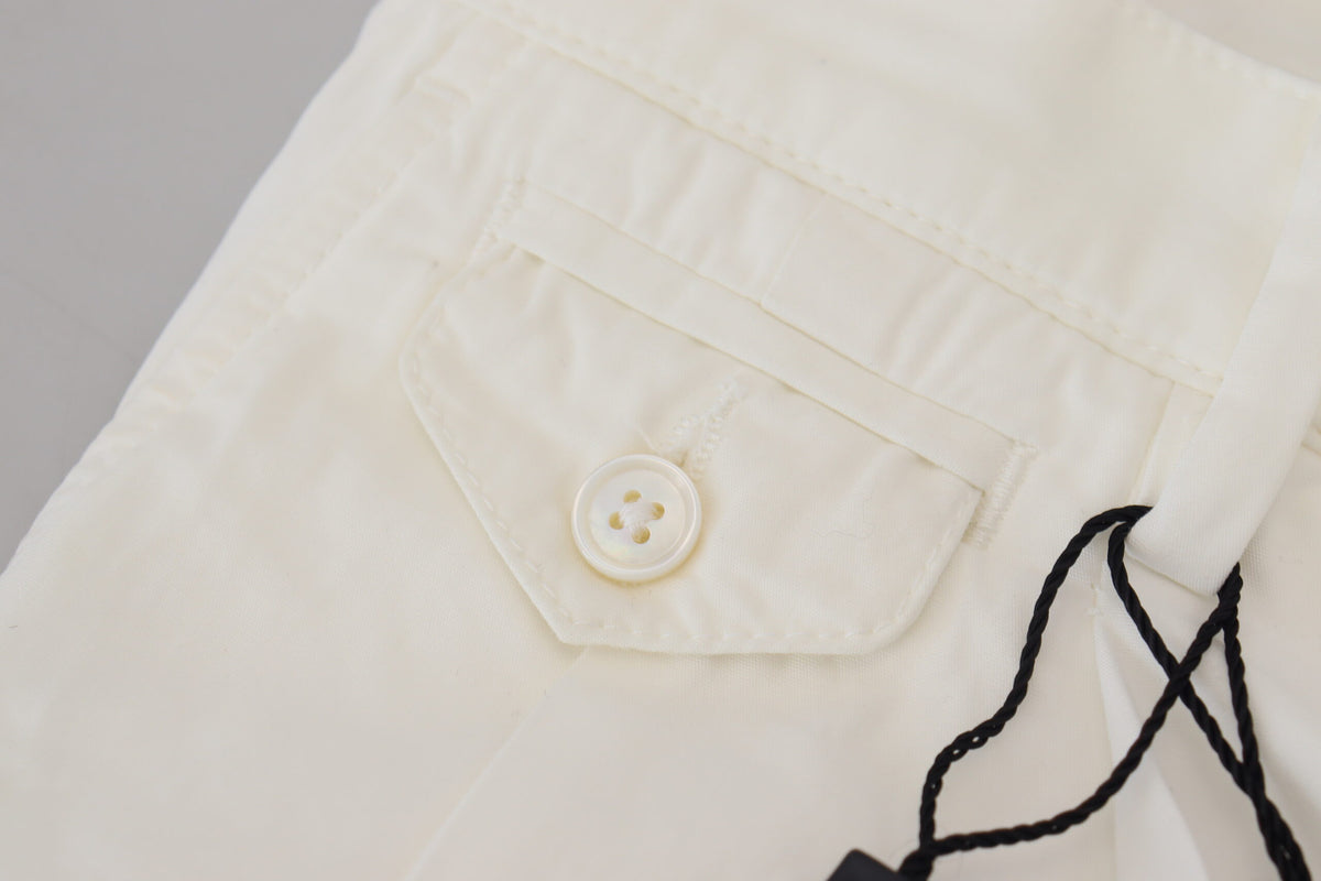 Pantalon chino élégant en coton blanc Dolce &amp; Gabbana