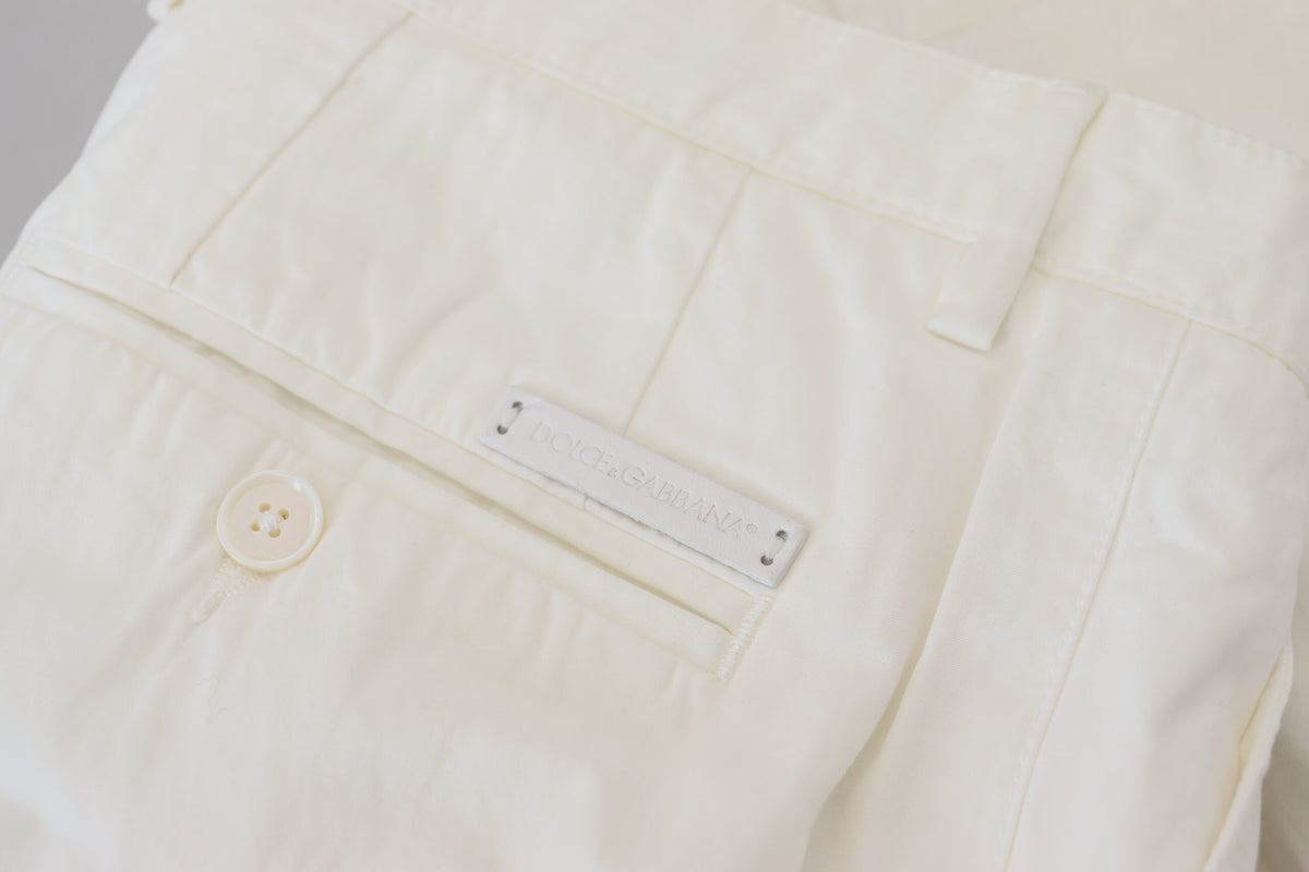 Dolce & Gabbana Elegant White Cotton Chino Pants