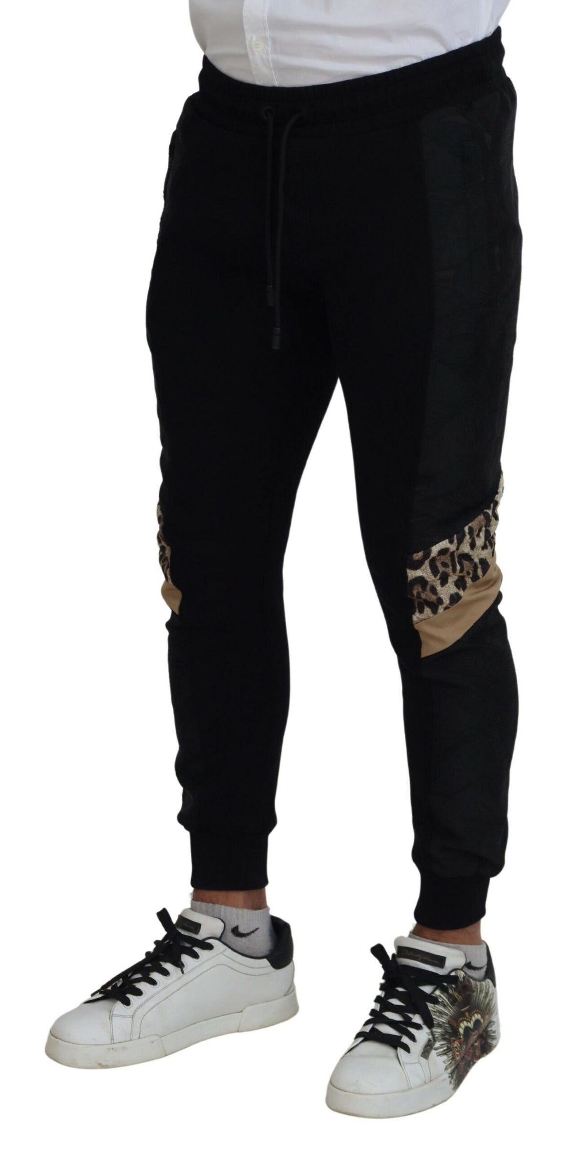 Pantalon de jogging noir élégant Dolce &amp; Gabbana pour l'homme moderne