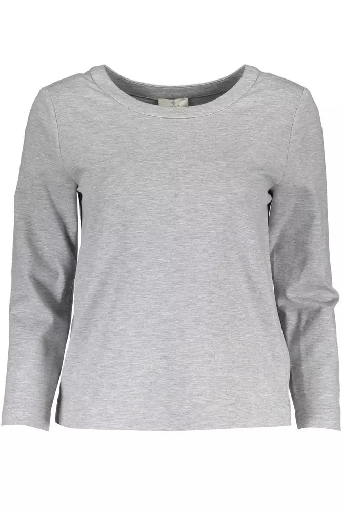 Sweat-shirt zippé latéral chic gris Gant avec mélange d'élasthanne