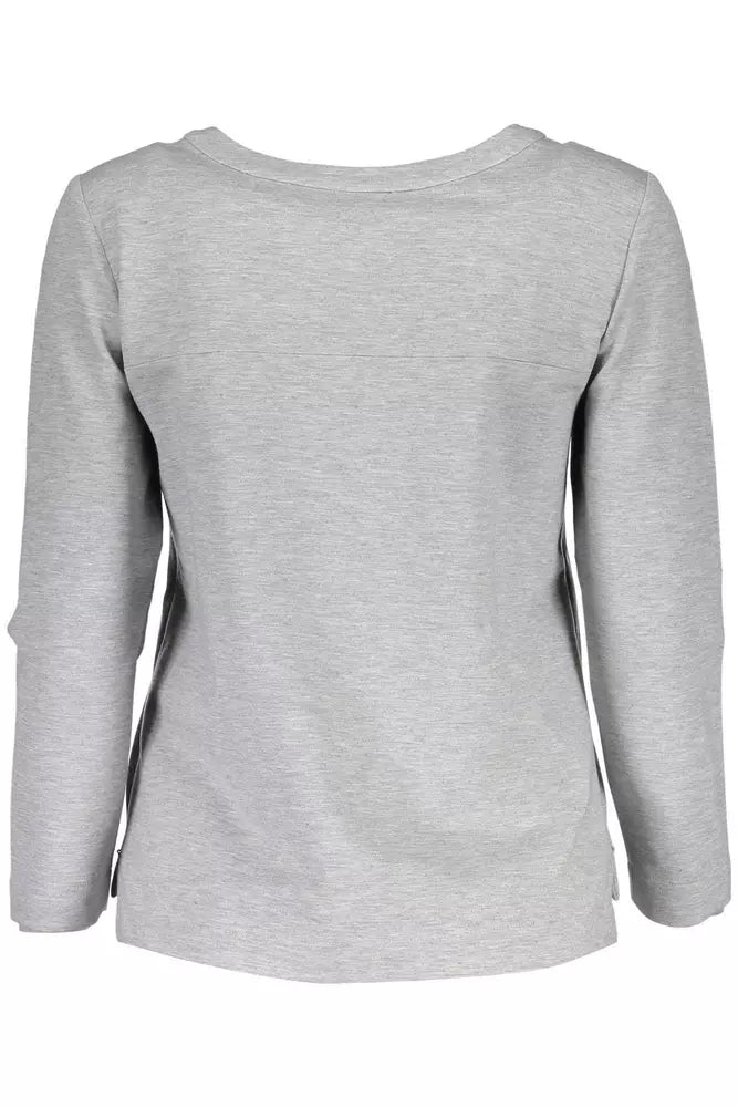 Sweat-shirt zippé latéral chic gris Gant avec mélange d'élasthanne