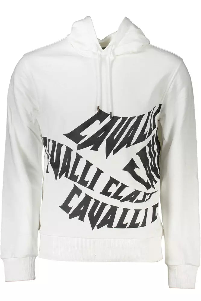 Sudadera con capucha elegante color blanco de Cavalli Class