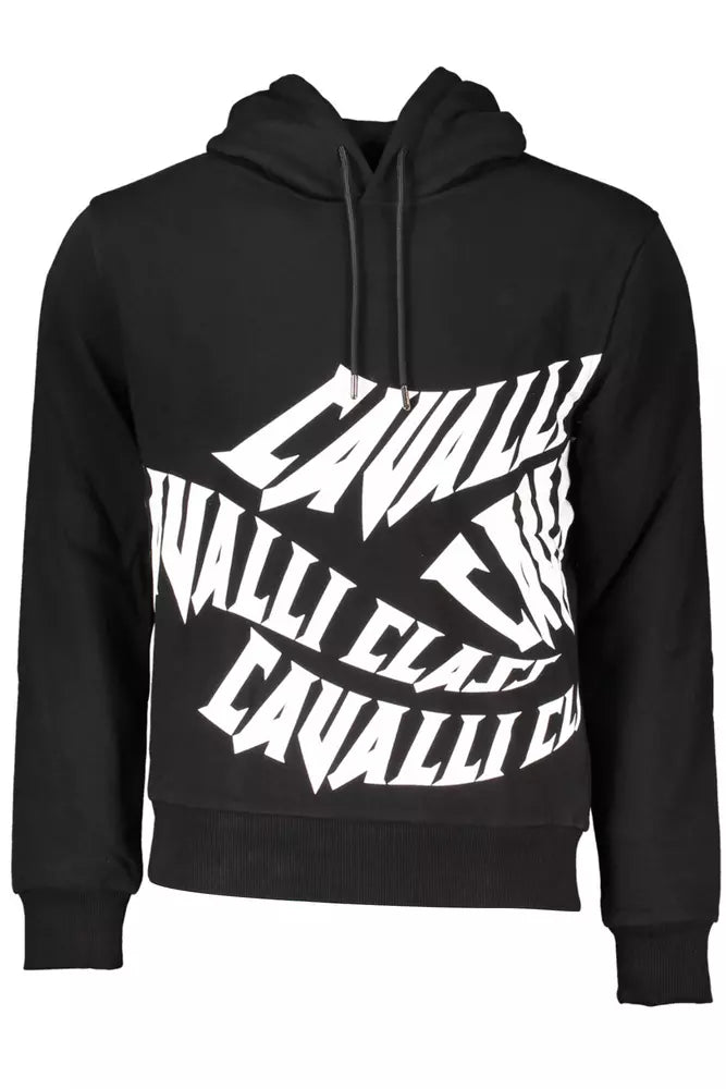 Sweat-shirt à capuche élégant Cavalli Class en noir classique