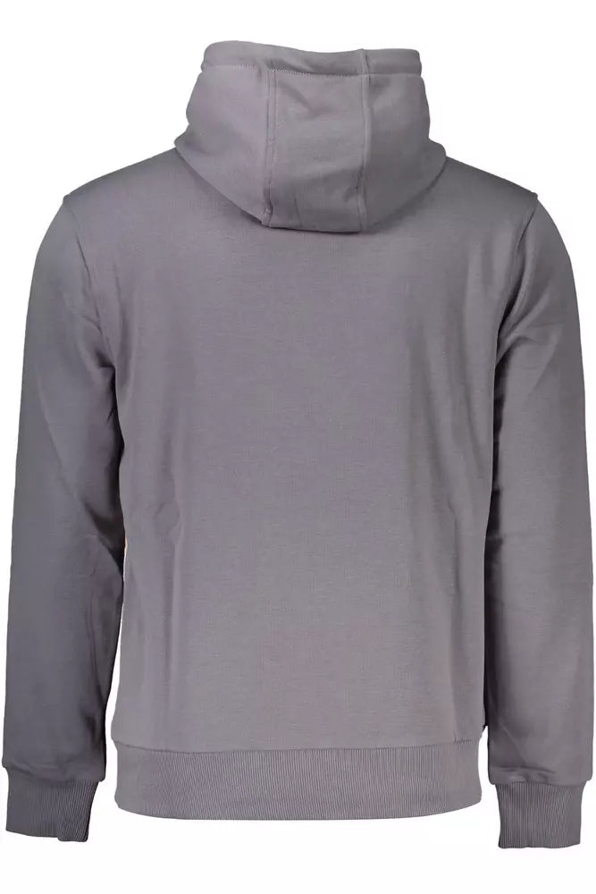 Sweat-shirt à capuche gris élégant Cavalli Class en coupe standard