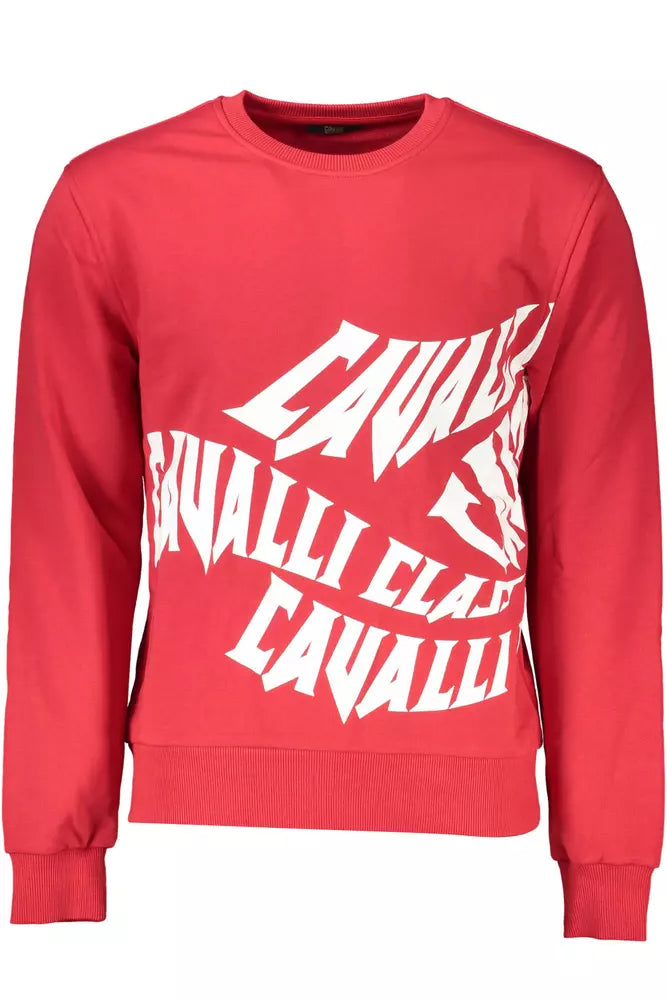 Pull col rond élégant rose de la collection Cavalli Class