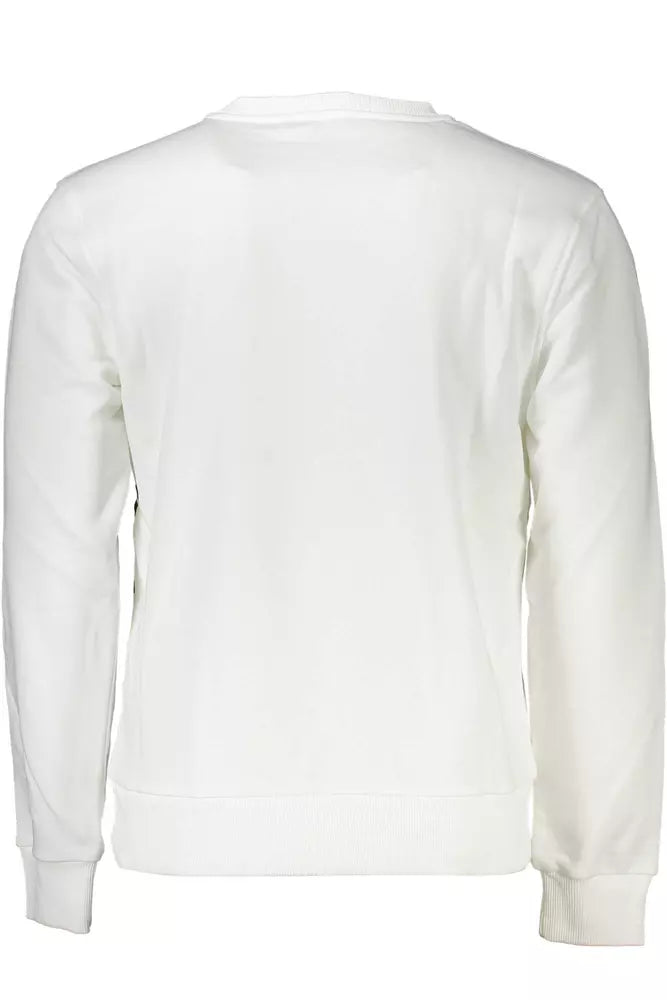 Sweat-shirt blanc brossé élégant Cavalli Class avec imprimé logo