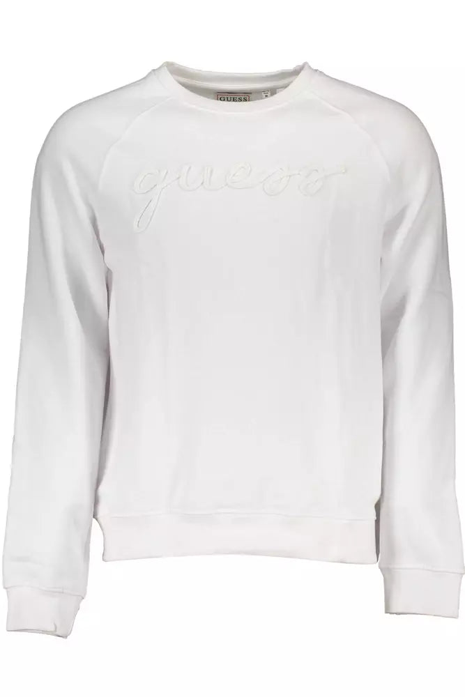 Sudadera de algodón orgánico blanca crujiente de Guess Jeans