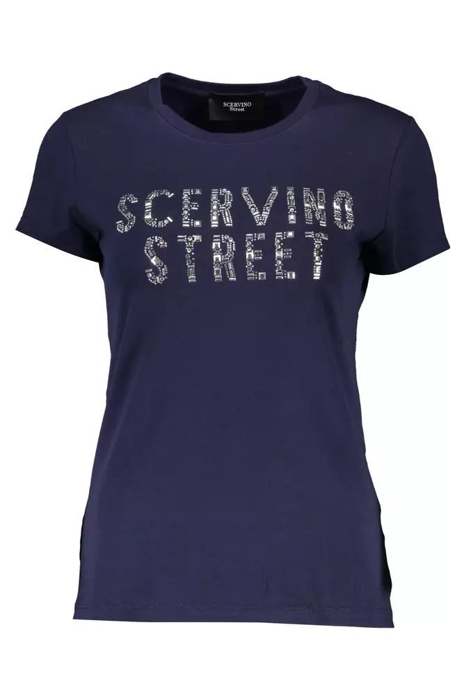 Camiseta de cuello redondo brillante de Scervino Street en azul