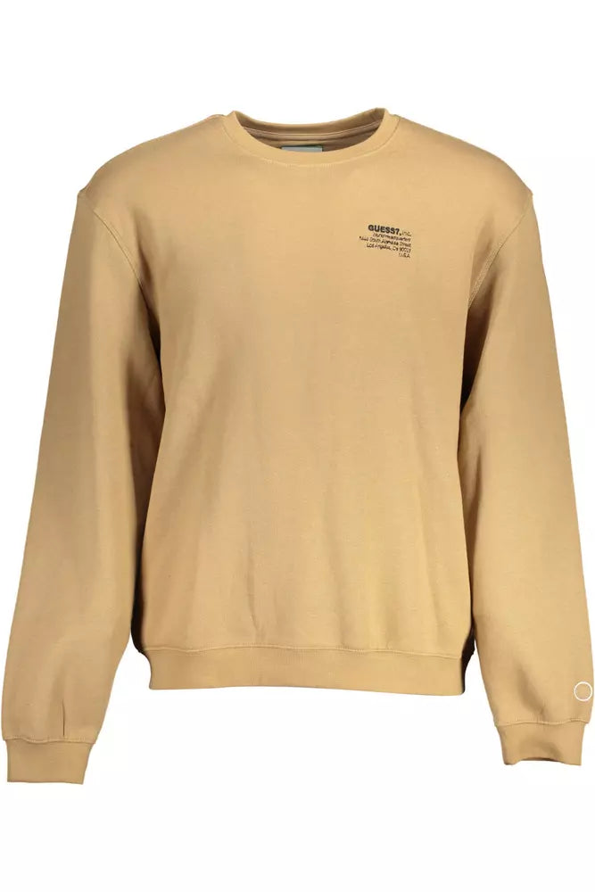 Sudadera informal con cuello redondo en color beige Elevated de Guess Jeans