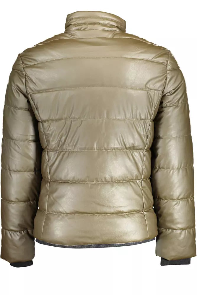 Chaqueta elegante de cuello alto con detalle de logotipo de Guess Jeans en color verde