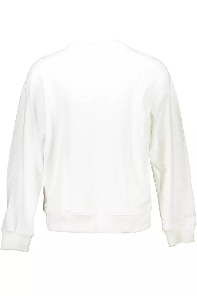 Calvin Klein Sleek White Cotton Logo Sweatshirt