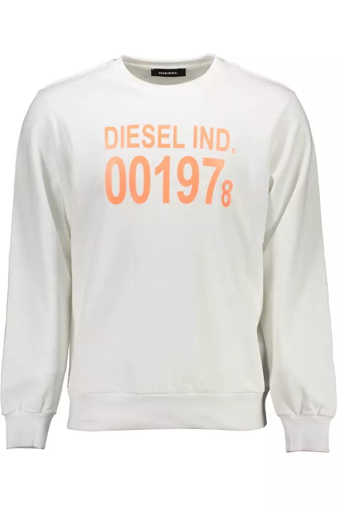 Sweat-shirt en coton imprimé blanc Diesel Crisp