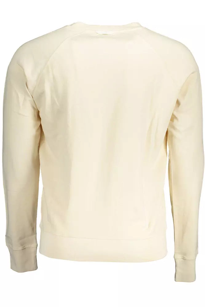 Sudadera elegante de algodón beige con estampado de logotipo de Gant