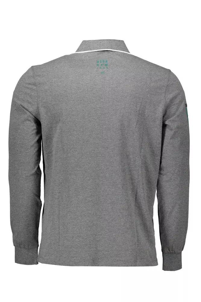 U.S. POLO ASSN. Elegant Gray Long-Sleeved Polo for Men