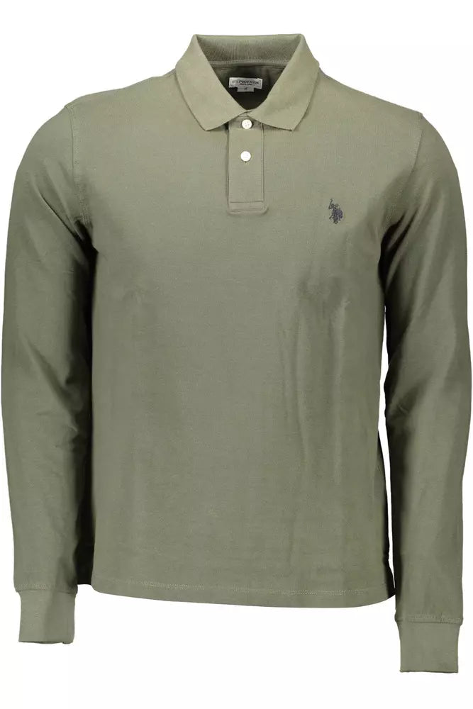 US POLO ASSN. Elegante polo verde de manga larga