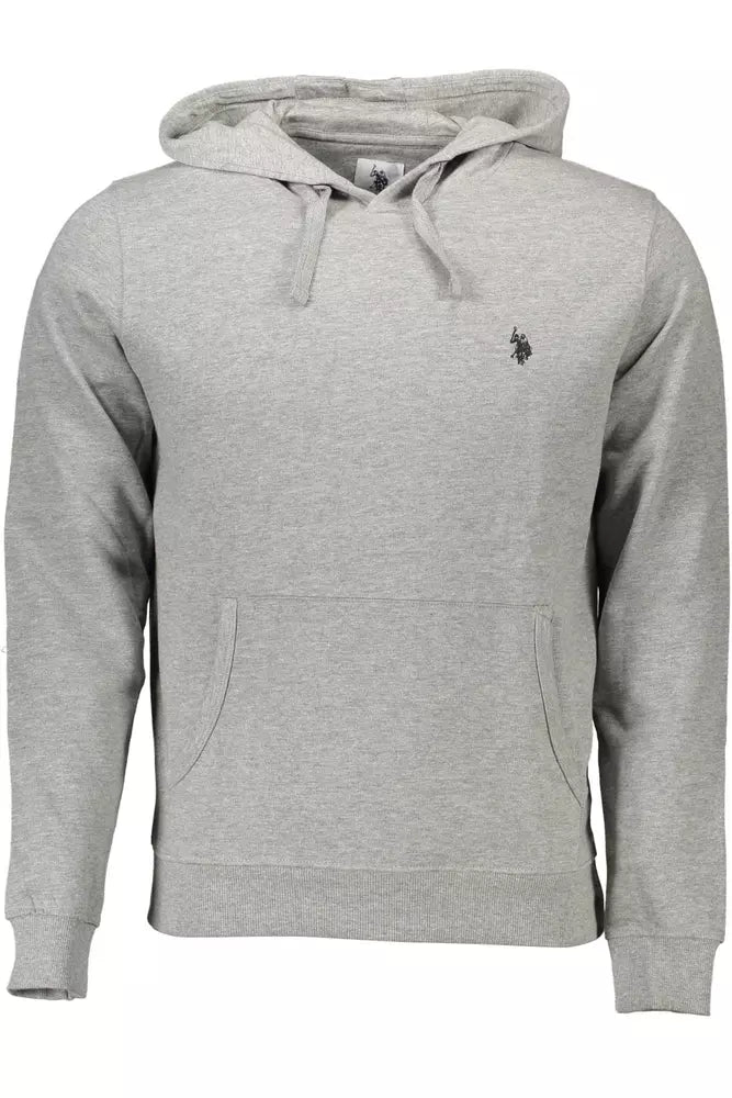 US POLO ASSN. Sudadera clásica de algodón gris con capucha