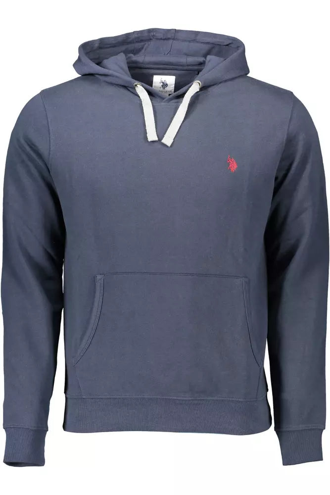 Pull bleu chic à capuche avec poche centrale US POLO ASSN.