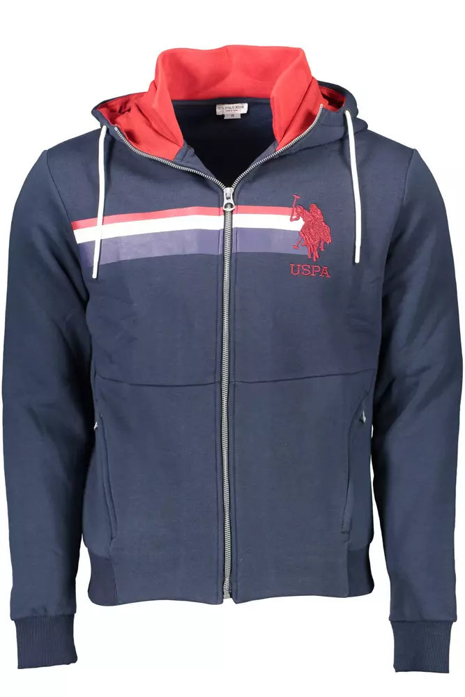 Sweat-shirt zippé à capuche bleu chic US POLO ASSN. - Détail brodé