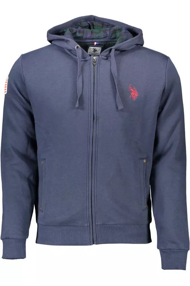 Sweat-shirt à capuche bleu chic avec détails brodés US POLO ASSN.