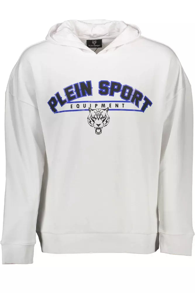 Sweat-shirt à capuche blanc élégant Plein Sport avec accents contrastants