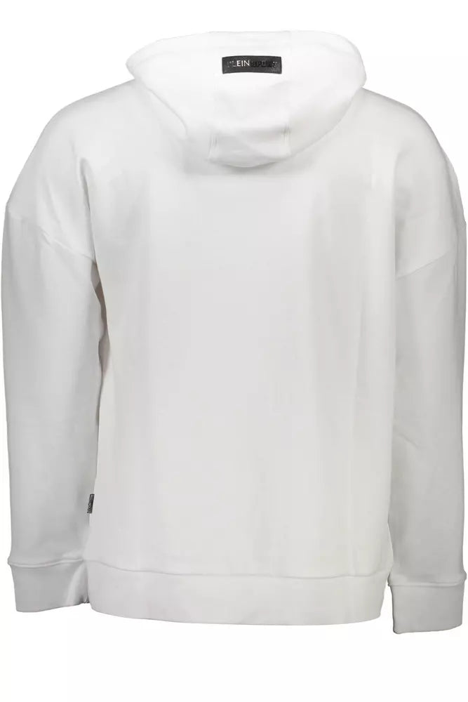 Sweat-shirt à capuche blanc élégant Plein Sport avec accents contrastants