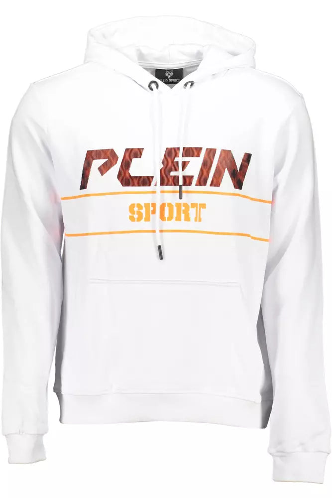 Sudadera con capucha de algodón blanca y logotipo de Plein Sport Chic