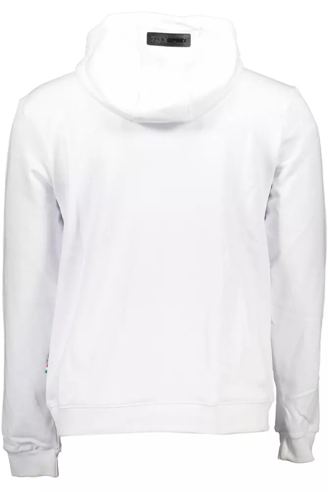 Sweat-shirt à capuche en coton blanc chic Plein Sport avec logo