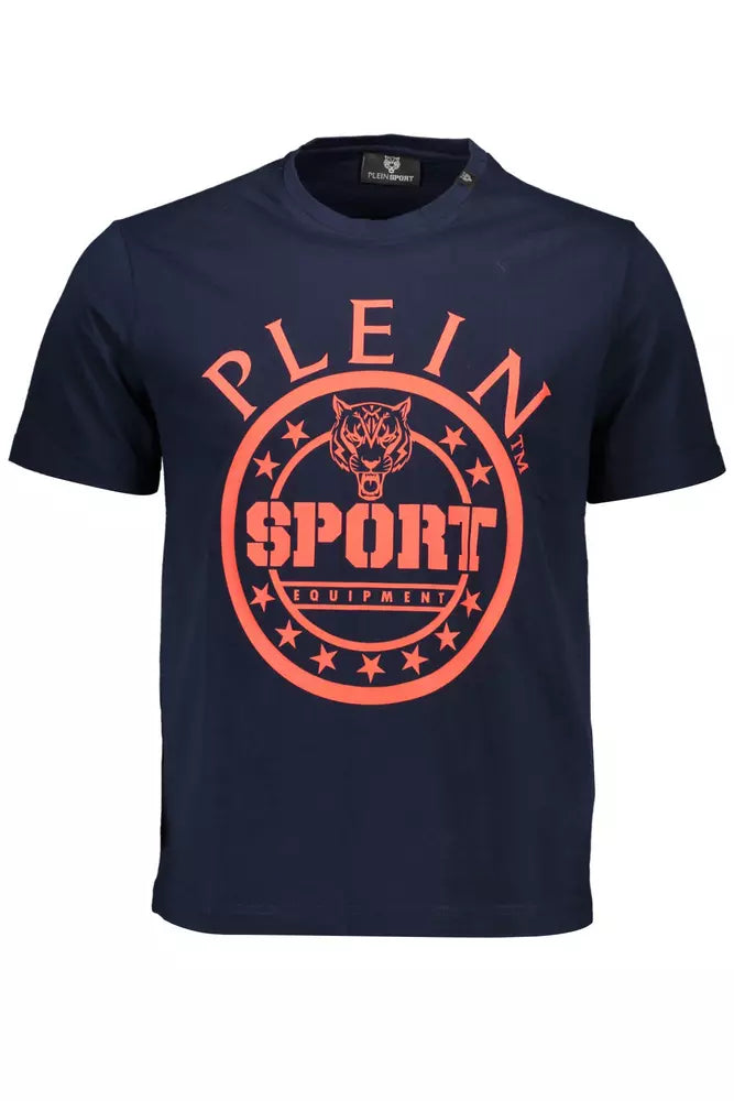 T-shirt en coton bleu Plein Sport Elevated avec détails emblématiques