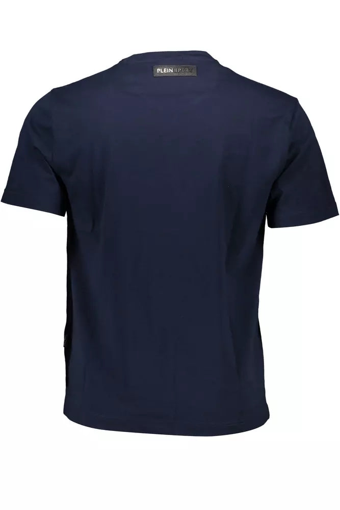 Camiseta de algodón azul con detalles exclusivos de Plein Sport Elevated