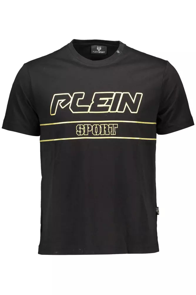 Camiseta elegante de algodón con cuello redondo y estampado icónico de Plein Sport