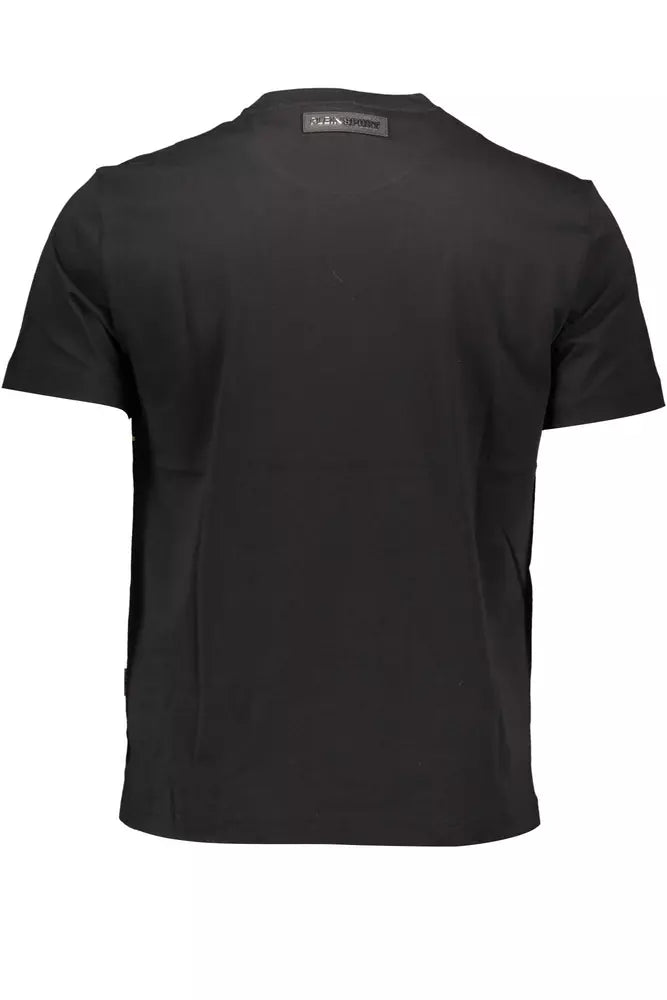 T-shirt ras du cou en coton élégant Plein Sport avec imprimé emblématique