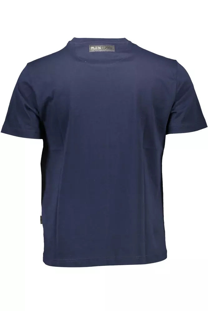 T-shirt à col rond bleu athlétique Plein Sport avec détail de logo