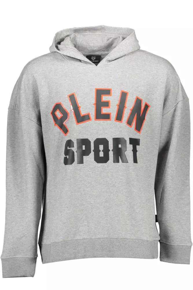 Sweat à capuche gris élégant Plein Sport avec contrastes audacieux