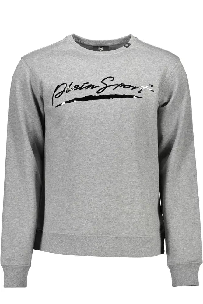 Sudadera deportiva deportiva con estampado de logotipo gris de Plein