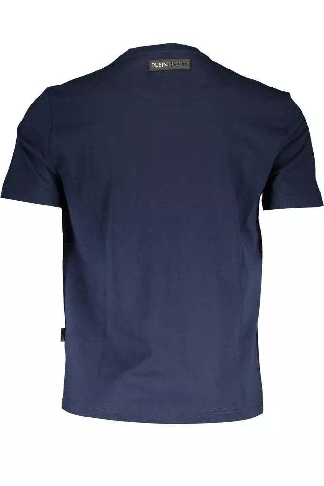 T-shirt à col rond et emblème bleu Plein Sport