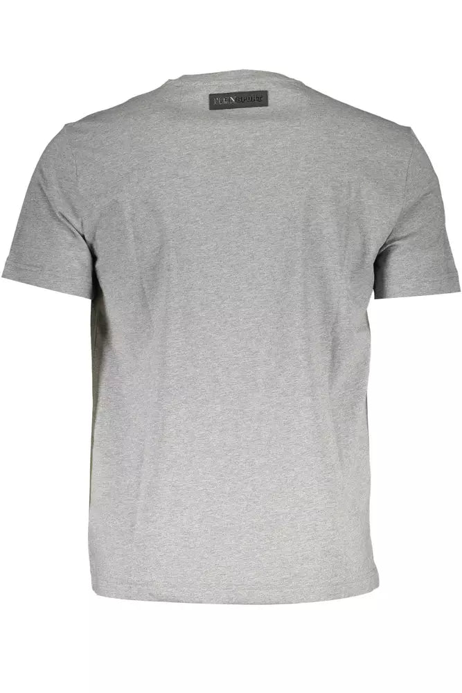 Camiseta con cuello en V y logotipo estampado de Plein Sport en gris