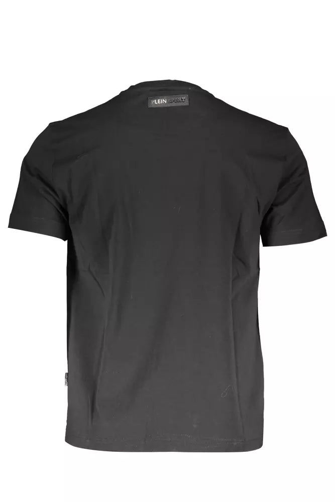 T-shirt à col en V avec logo exclusif Plein Sport en noir